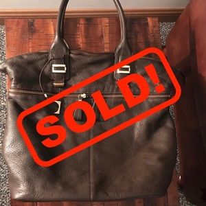 Liz Claiborne Chocolate Brown Leather Tote Purse